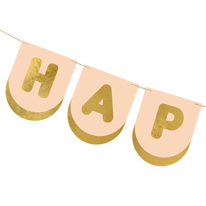 1 Bannergirlande - Happy Birthday Peach