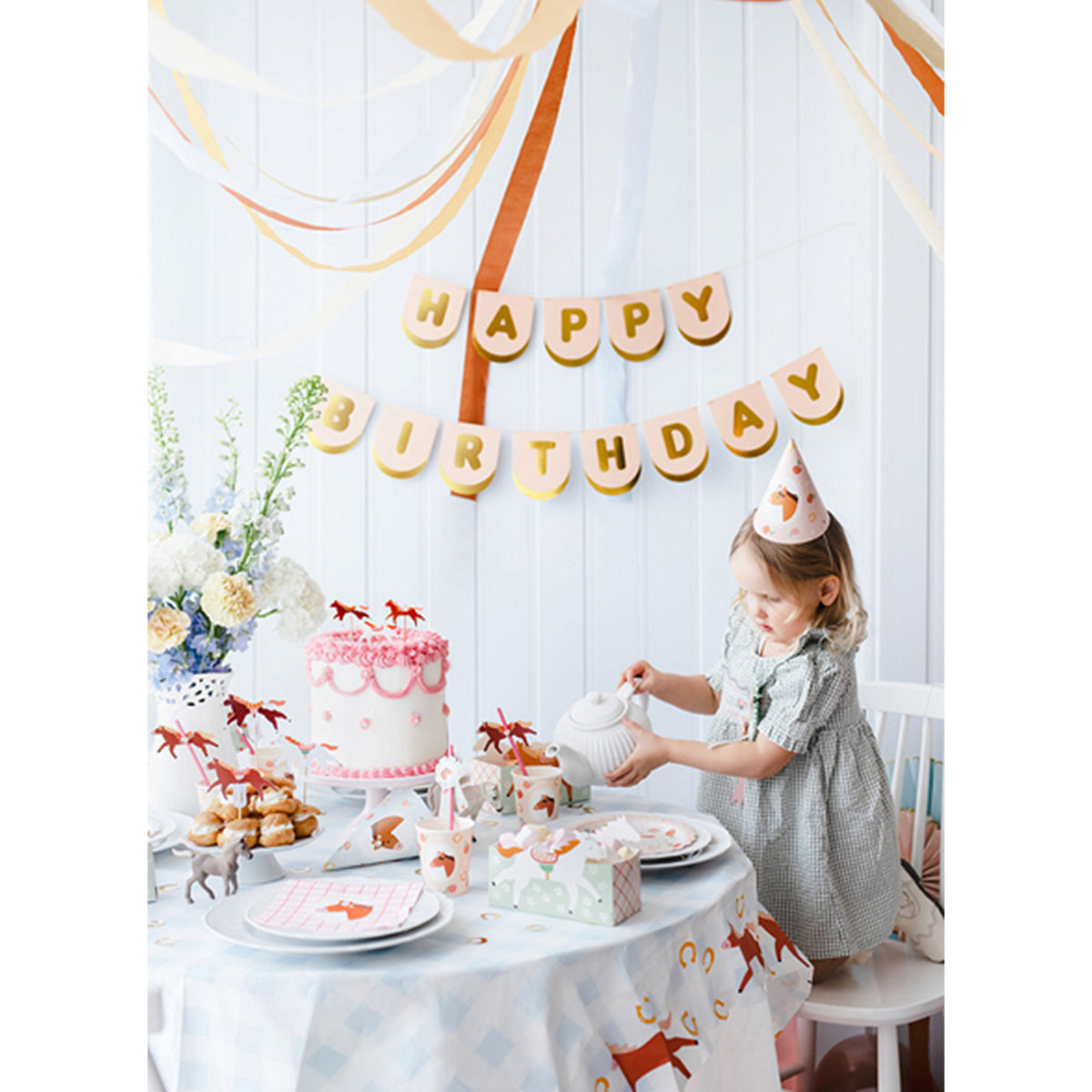 1 Bannergirlande - Happy Birthday Peach