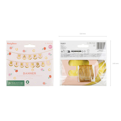 1 Bannergirlande - Happy Birthday Peach