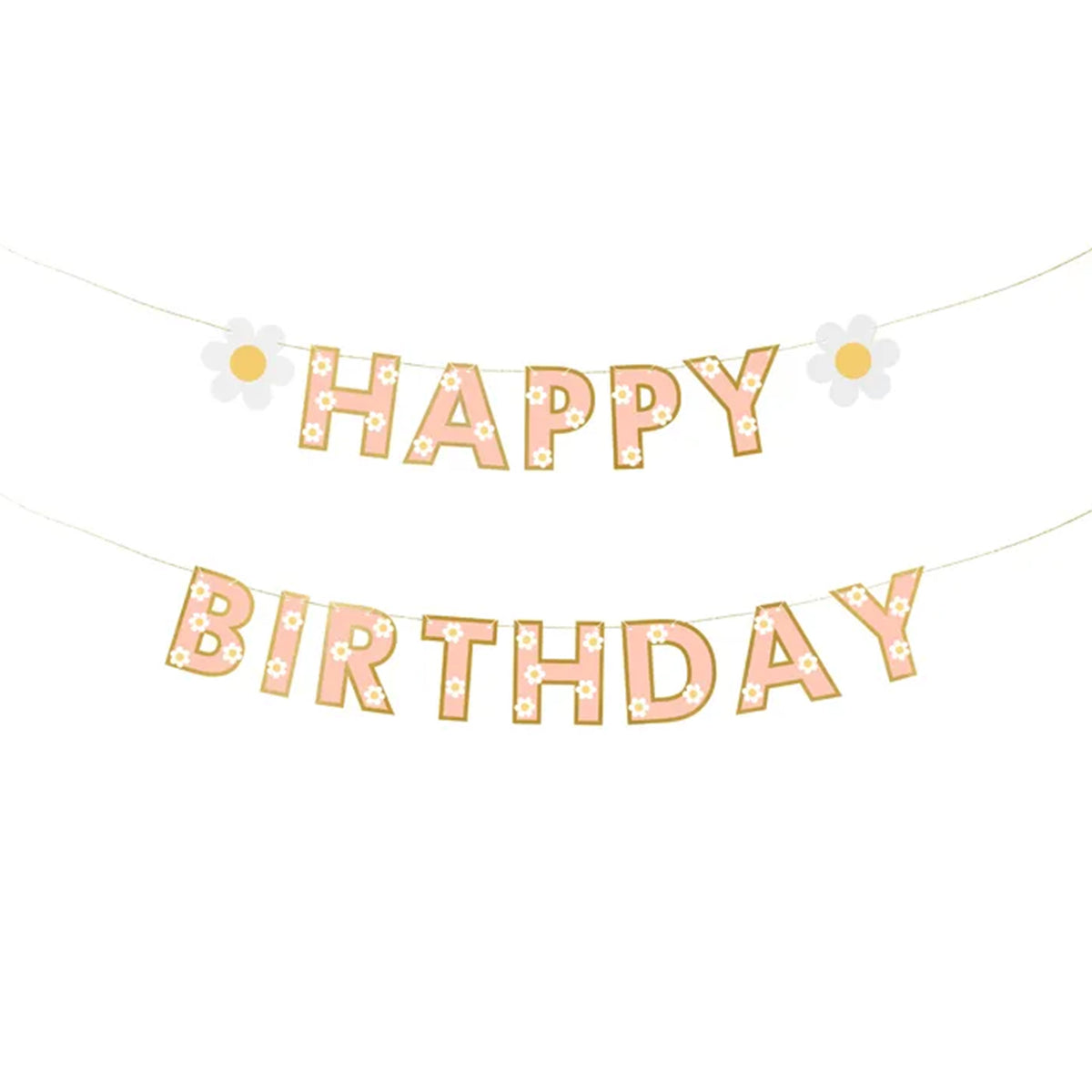 1 Bannergirlande - Happy Birthday Flowers