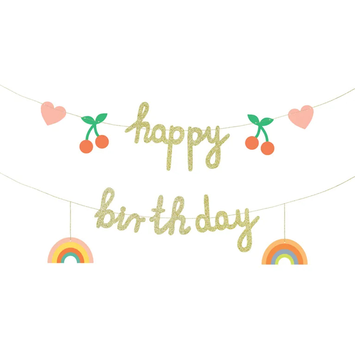 1 Bannergirlande - Happy Birthday Cherry & Rainbow