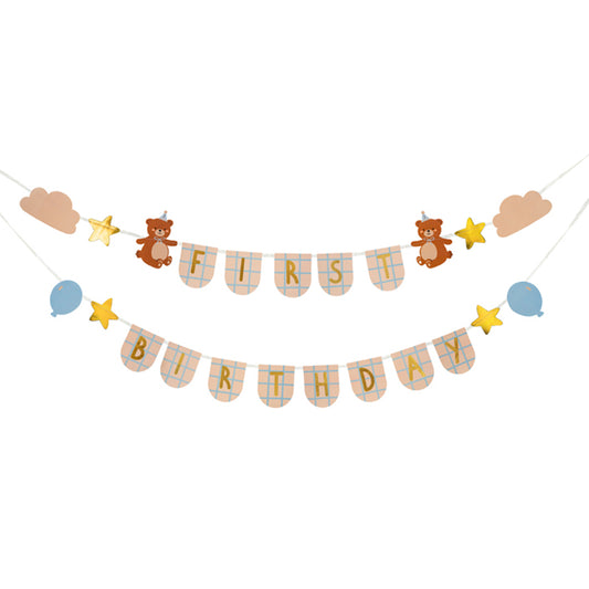 1 Bannergirlande - Happy Birthday Teddy