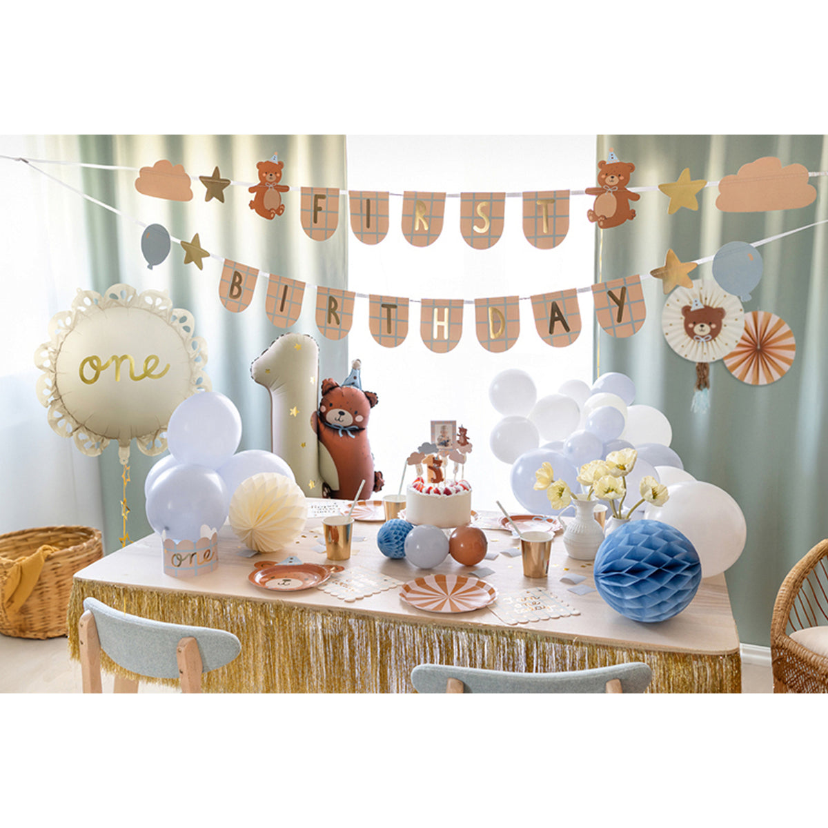 1 Bannergirlande - Happy Birthday Teddy