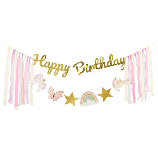 1 Bannergirlande - Happy Birthday Unicorn
