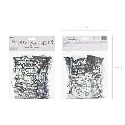 1 Bannergirlande - Happy Birthday - Silver