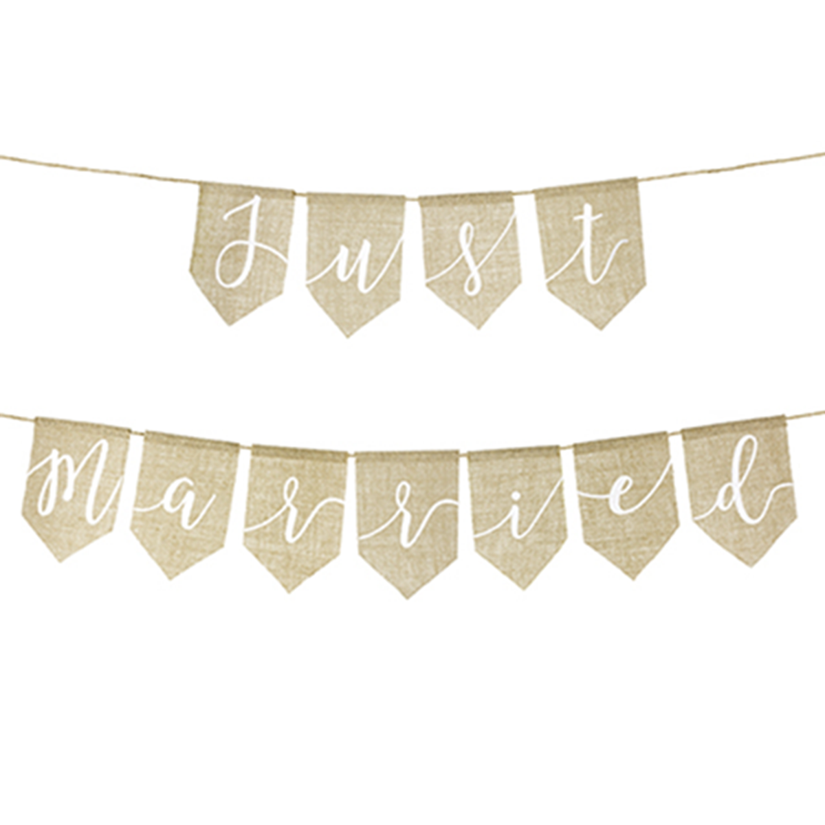 1 Bannergirlande aus Leinen - Just Married