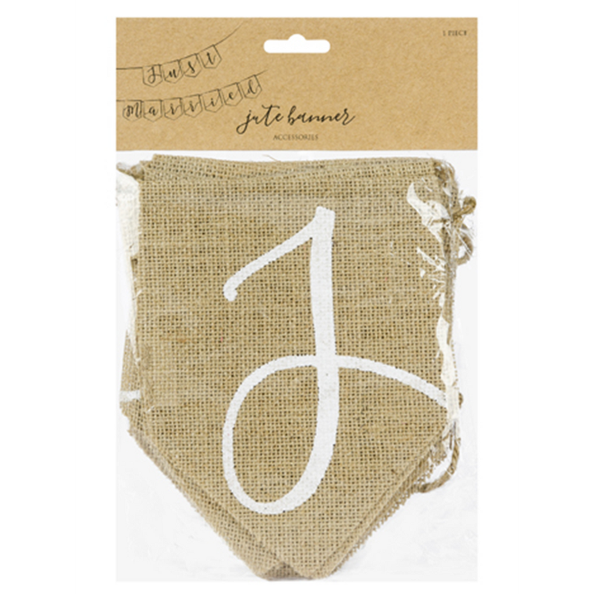 1 Bannergirlande aus Leinen - Just Married