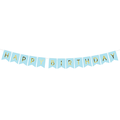 1 Bannergirlande - Happy Birthday - Hellblau