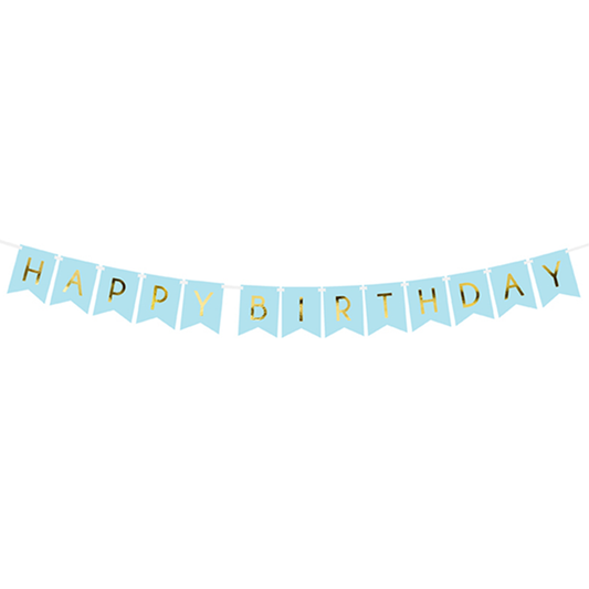 1 Bannergirlande - Happy Birthday - Hellblau