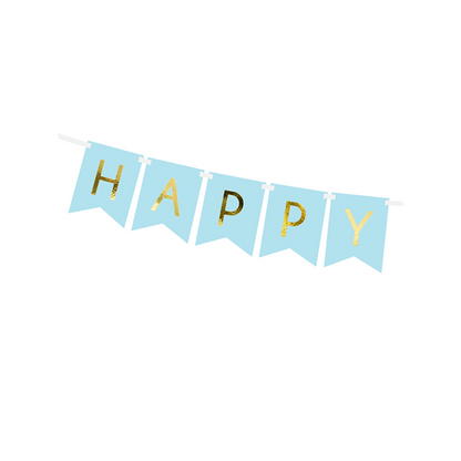 1 Bannergirlande - Happy Birthday - Hellblau