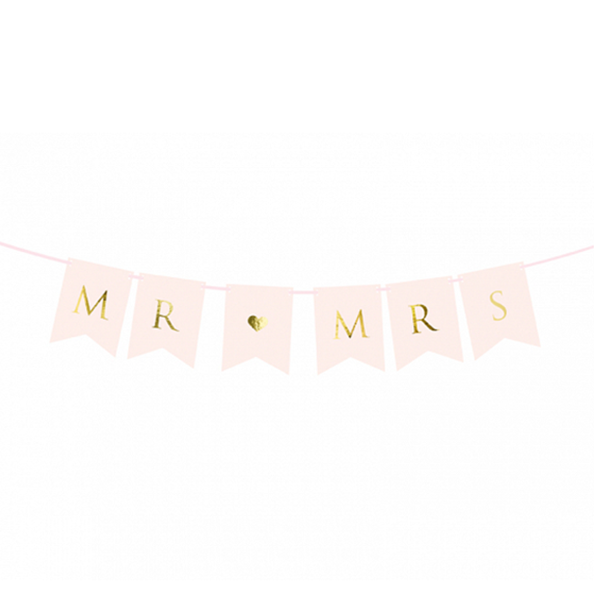 1 Bannergirlande - Mr & Mrs - Rosa