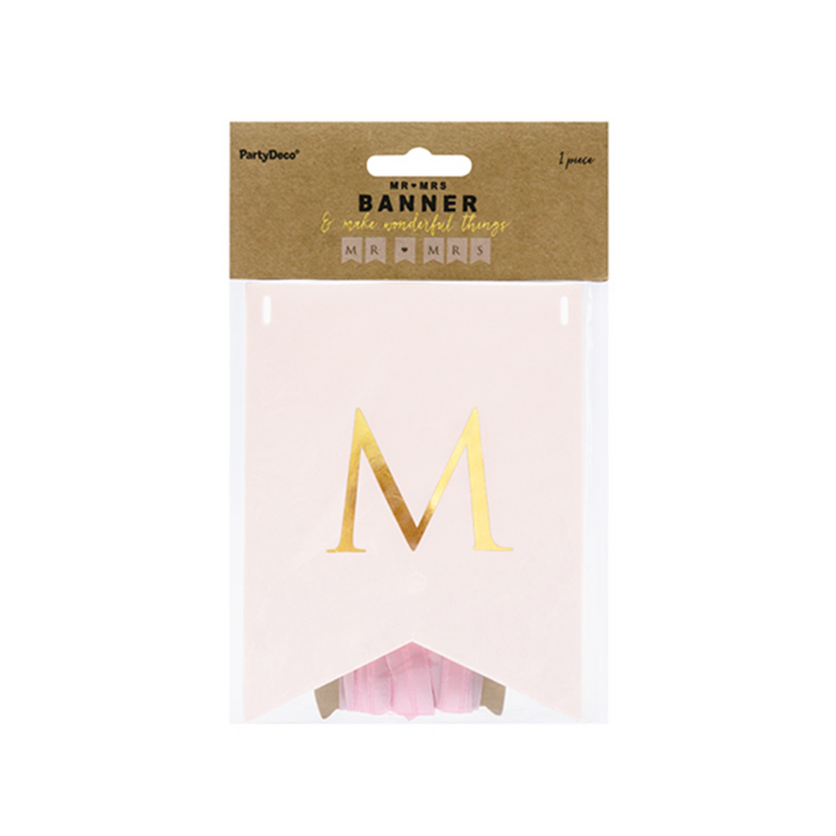 1 Bannergirlande - Mr & Mrs - Rosa