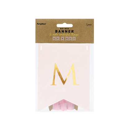 1 Bannergirlande - Mr & Mrs - Rosa