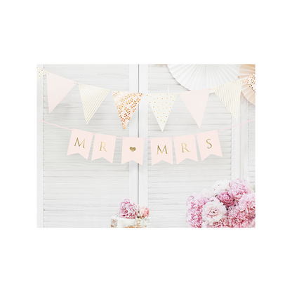 1 Bannergirlande - Mr & Mrs - Rosa