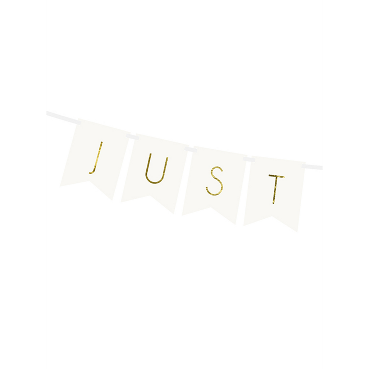 1 Bannergirlande - Just Married - Weiß
