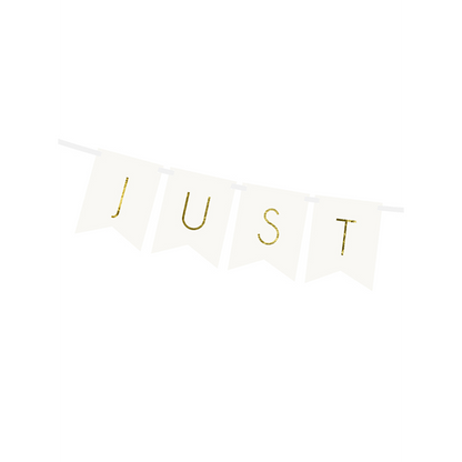 1 Bannergirlande - Just Married - Weiß