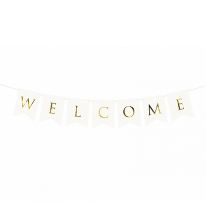 1 Bannergirlande - Welcome - Weiß