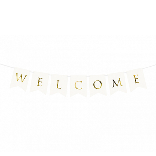 1 Bannergirlande - Welcome - Weiß