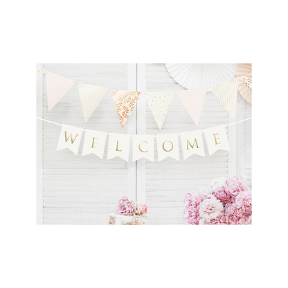 1 Bannergirlande - Welcome - Weiß