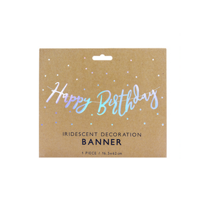 1 Bannergirlande - Happy Birthday - Iridescent