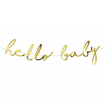1 Bannergirlande - hello baby - Gold