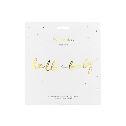 1 Bannergirlande - hello baby - Gold