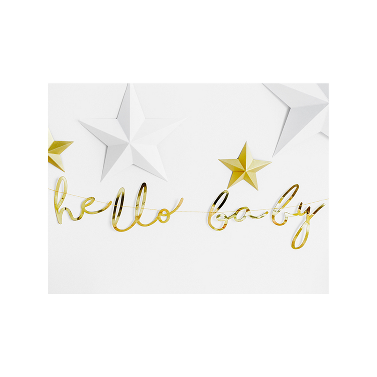 1 Bannergirlande - hello baby - Gold