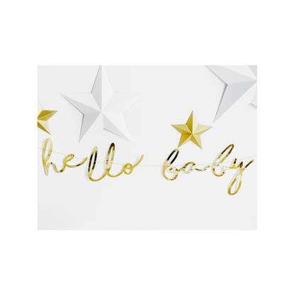 1 Bannergirlande - hello baby - Gold