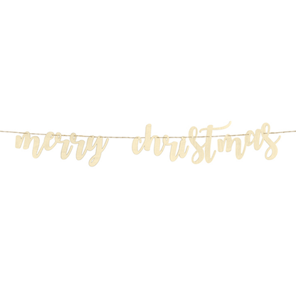 1 Bannergirlande - Holz - Merry Christmas