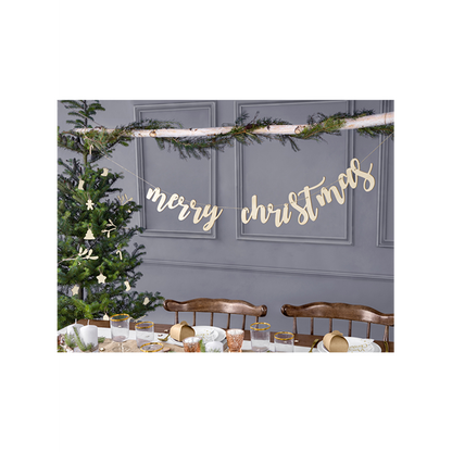 1 Bannergirlande - Holz - Merry Christmas