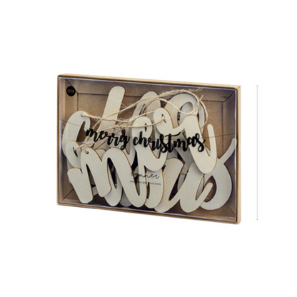 1 Bannergirlande - Holz - Merry Christmas