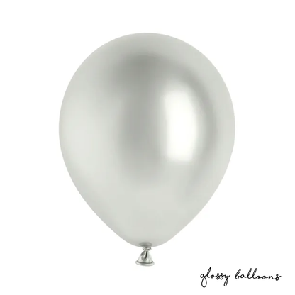 10 Luftballons   Ø 30cm - Glossy - Silber