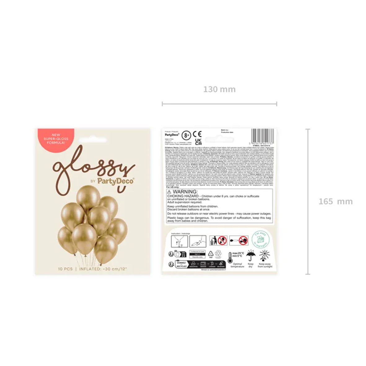10 Luftballons - Ø 30cm - Glossy - Gold