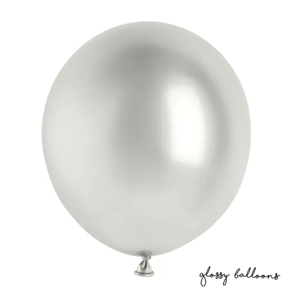 5 Luftballons - Ø 46cm - Glossy - Silber