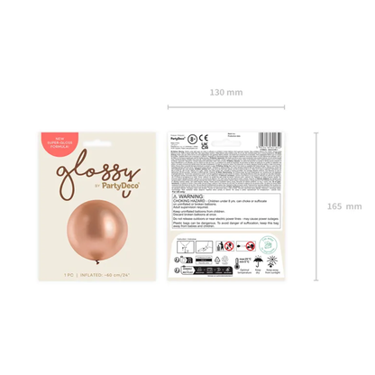 1 Riesenballon - Ø 60cm - Glossy - Roségold