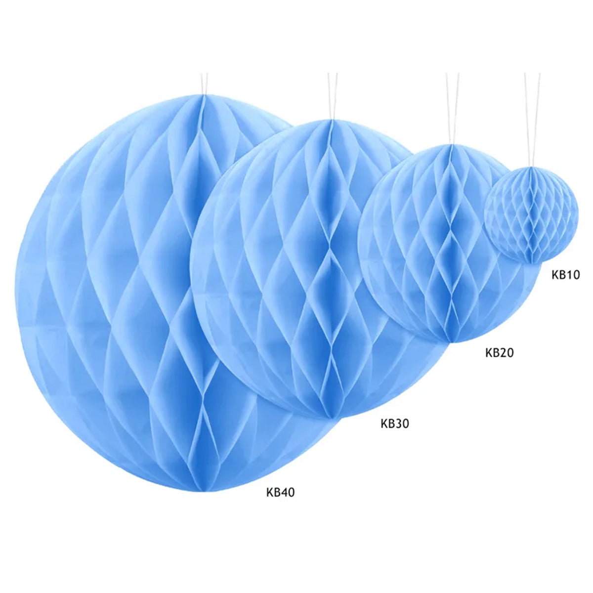 1 Wabenball - Hellblau - Ø 10cm