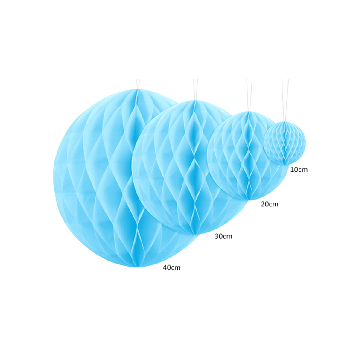 1 Wabenball XL - Ø 20cm - Hellblau