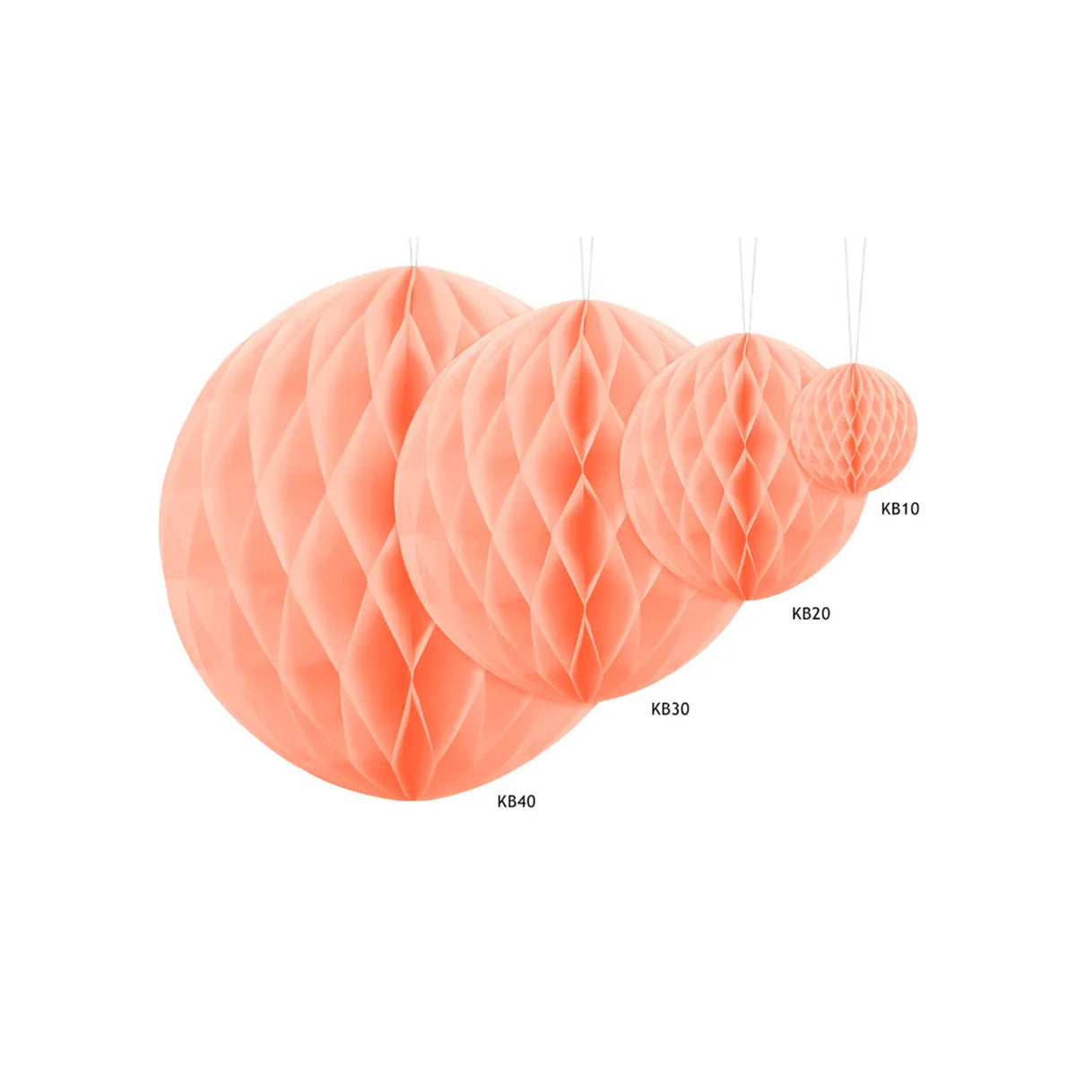 1 Wabenball XL - Ø 20cm - Hellpfirsich