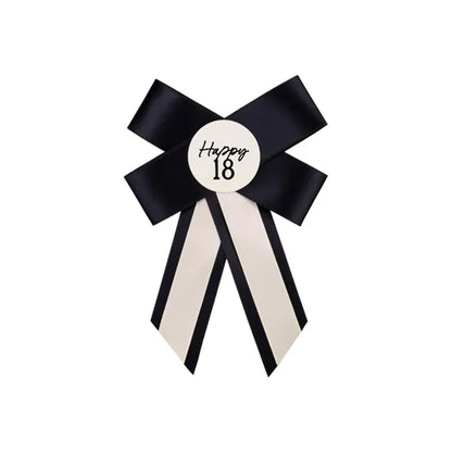 1 Ansteckrosette - 18th Birthday cream-black