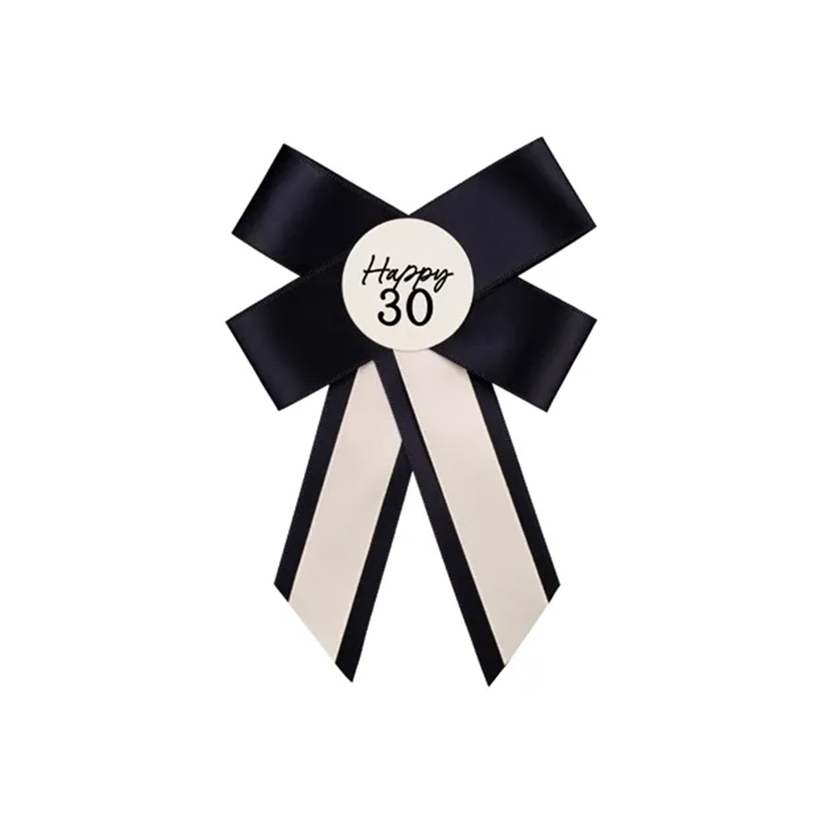 1 Ansteckrosette - 30th Birthday cream-black