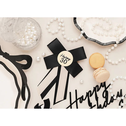 1 Ansteckrosette - 30th Birthday cream-black