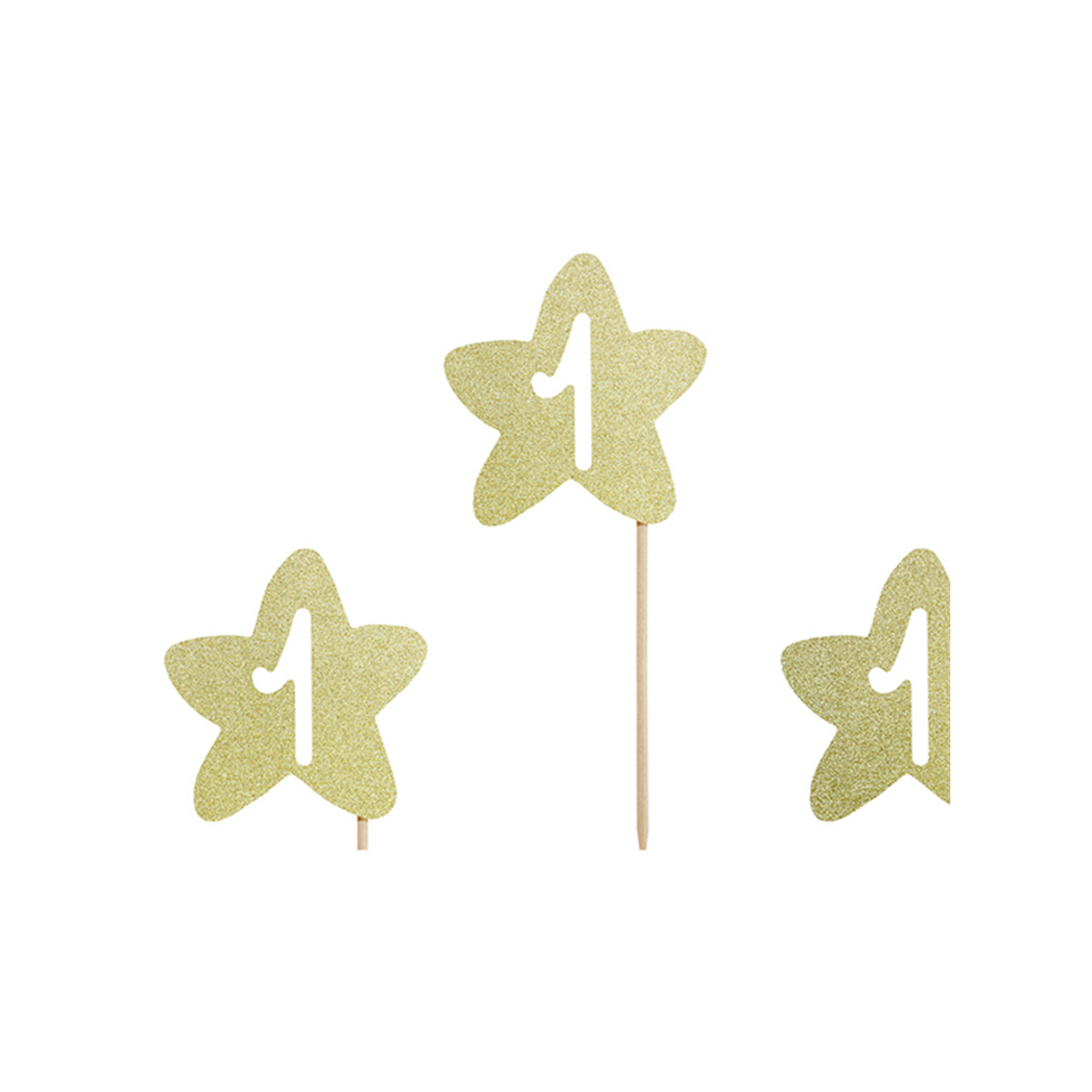 6 Cake Topper - 1st Birthday Stars
