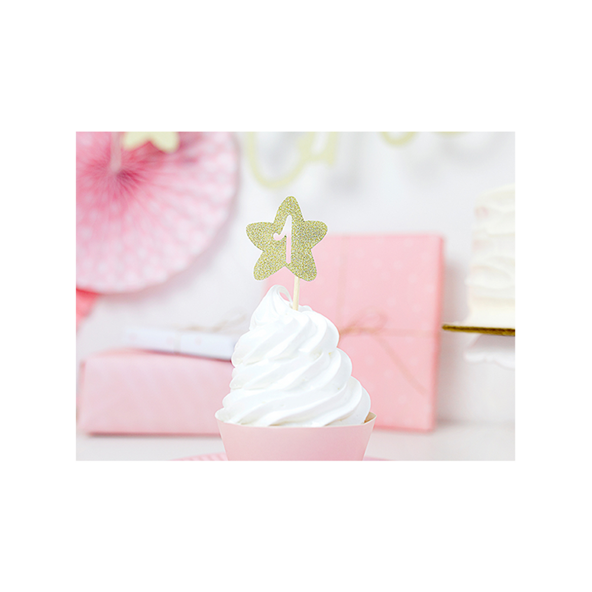 6 Cake Topper - 1st Birthday Stars