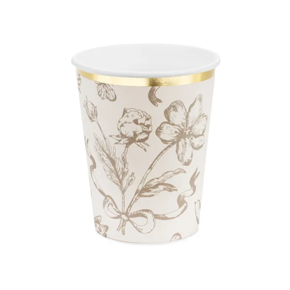 6 Pappbecher - 220ml - Blumen