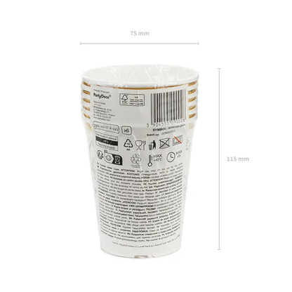 6 Pappbecher - 220ml - Blumen