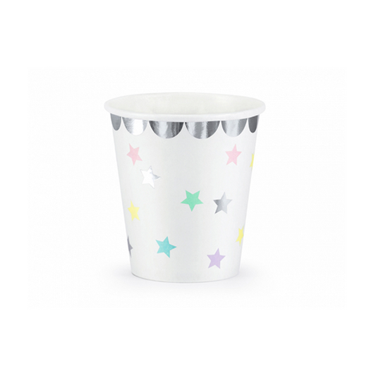 6 Pappbecher Trend - 180ml - Unicorn Stars