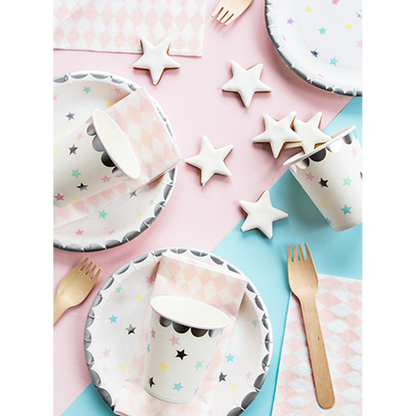 6 Pappbecher Trend - 180ml - Unicorn Stars