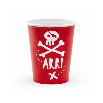 6 Pappbecher Trend - 220ml - Pirates Party