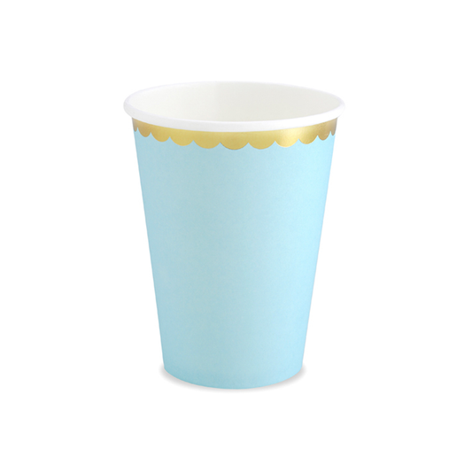 6 Pappbecher Trend - 220ml - Pastell Hellblau