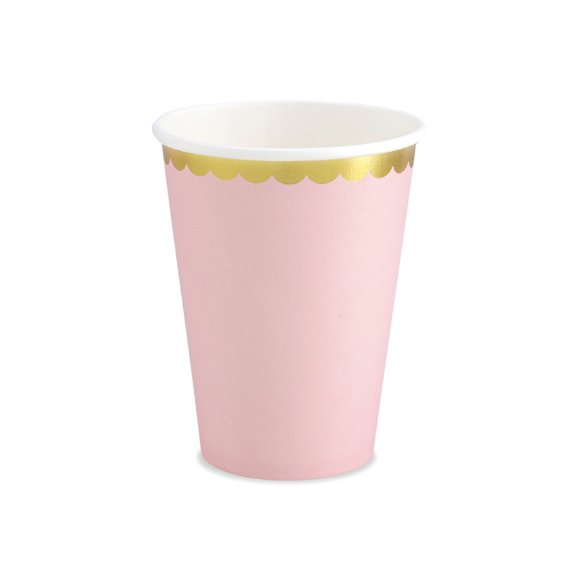 6 Pappbecher Trend - 220ml - Pastell Rosa